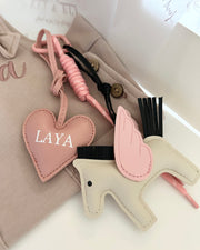 Little horse bag charm in white pink - view 2 | Eli&Eli