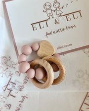 Love wooden teether blush heart - view 2 | Eli&Eli