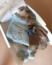 Luxury personalised blanket gift hamper in baby blue - view 12 | Eli&Eli