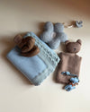 Luxury personalised blanket gift hamper in baby blue, 5-piece newborn gift set - Eli&Eli Dubai