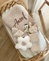Luxury personalised blanket gift hamper in ivory, 5-piece unisex newborn gift set - Eli&Eli Dubai