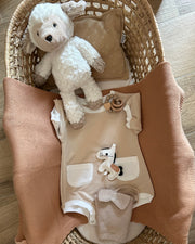 Luxury personalised blanket gift hamper in latte caramel - view 9 | Eli&Eli