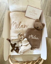 Luxury personalised blanket gift hamper Little Bear - view 2 | Eli&Eli