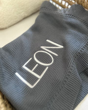 Luxury personalised blanket gift hamper in teal blue - view 11 | Eli&Eli