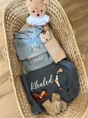 Luxury personalised blanket gift hamper in teal blue - view 13 | Eli&Eli