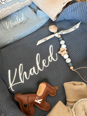 Luxury personalised blanket gift hamper in teal blue - view 14 | Eli&Eli