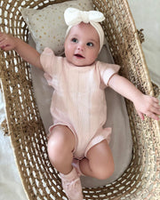 Blush rose knitted baby romper gift set for newborn girls - view 16 | Eli&Eli