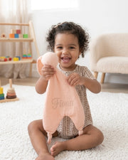 Luxury personalised cotton baby gift hamper in baby blush - view 9 | Eli&Eli