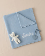Luxury personalised cotton baby gift hamper in blue ocean - view 6 | Eli&Eli