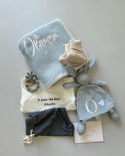 Luxury Baby Knitted Blanket Wool - Baby Blue White - view 11 | Eli&Eli