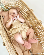 Luxury personalised ruffled muslin gift set in ivory blush - view 9 | Eli&Eli