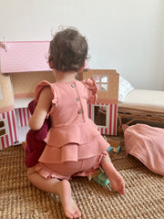 Luxury personalised ruffled terry gift set in magnolia pink - view 4 | Eli&Eli