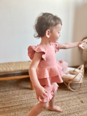 Luxury personalised ruffled terry gift set in magnolia pink - view 5 | Eli&Eli