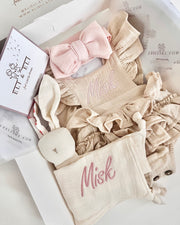 Mini princess ruffle muslin romper sand beige - view 10 | Eli&Eli