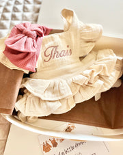 Mini princess ruffle muslin romper sand beige - view 2 | Eli&Eli
