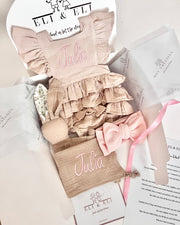 Mini princess ruffle muslin romper sand beige - view 8 | Eli&Eli