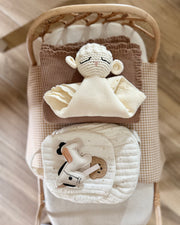 Personalised baby backpack gift set in neutrals - view 3 | Eli&Eli