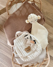 Personalised baby backpack gift set in neutrals - view 6 | Eli&Eli