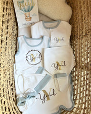 Personalised baby boy gift set in blue - view 2 | Eli&Eli