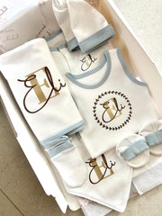 Personalised baby boy gift set in blue - view 5 | Eli&Eli