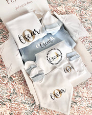 Personalised baby boy gift set in blue - view 8 | Eli&Eli