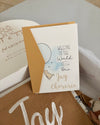 Personalised baby boy greeting card with balloon design and baby's name - Eli&Eli Dubai
