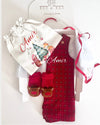 Personalised baby boy red tartan romper Christmas gift set, 3 pieces - Eli&Eli Dubai