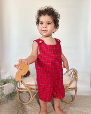 Personalised baby boy red tartan romper Christmas gift set - view 5 | Eli&Eli