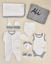 Personalised baby gift set de luxe in blue - view 4 | Eli&Eli