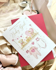 Personalised baby girl greeting card, design 2 - view 5 | Eli&Eli