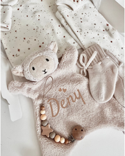 Personalised baby sheep fleece comforter - view 2 | Eli&Eli