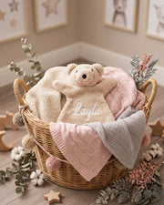 Personalised baby teddy fleece comforter - view 2 | Eli&Eli
