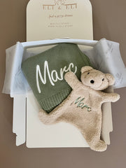 Personalised baby teddy fleece comforter - view 5 | Eli&Eli