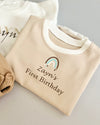 Personalised birthday summer terry romper with rainbow theme - Eli&Eli Dubai