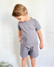 Personalised boys terry lounge set in sandstone grey - view 10 | Eli&Eli