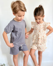 Personalised boys terry lounge set in sandstone grey - view 11 | Eli&Eli