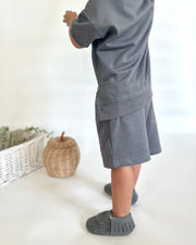 Personalised boys terry lounge set in sandstone grey - view 14 | Eli&Eli