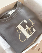 grey terry lounge wear boys kids clothes with personalised name