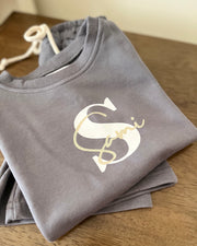 Personalised boys terry lounge set in sandstone grey - view 7 | Eli&Eli