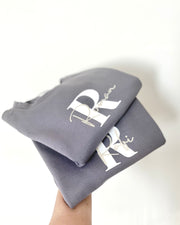 Personalised boys terry lounge set in sandstone grey - view 8 | Eli&Eli