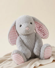 Personalised bunny best friend toy in pink stripes - view 5 | Eli&Eli
