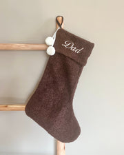 Personalised Christmas stocking brown sherpa - view 5 | Eli&Eli