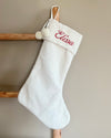 Personalised Christmas stocking in white sherpa with embroidered name - Eli&Eli Dubai