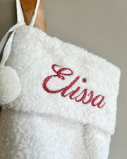 Personalised Christmas stocking white sherpa - view 5 | Eli&Eli
