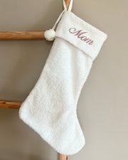 Personalised Christmas stocking white sherpa - view 7 | Eli&Eli