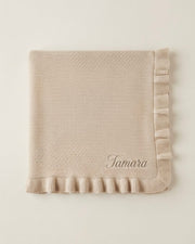 Cotton knitted baby blanket beige champagne - view 7 | Eli&Eli