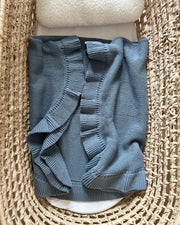 Personalised Cotton Baby Knitted Blanket - Teal Blue - view 9 | Eli&Eli
