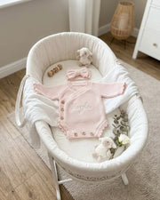 Personalised knitted romper blush rose - view 2 | Eli&Eli