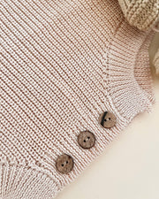 Personalised Cozy Knitted Romper - Sand Ivory - view 10 | Eli&Eli