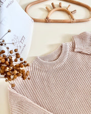 Personalised Cozy Knitted Romper - Sand Ivory - view 11 | Eli&Eli